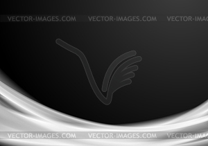 Soft contrast black white waves background - vector image