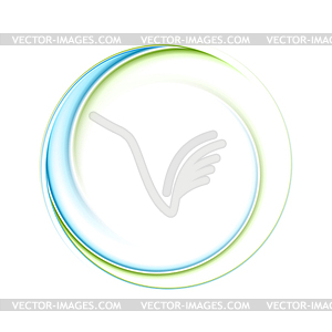 Abstract bright blue green iridescent circle logo - vector image