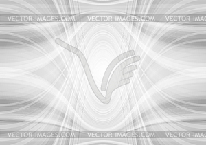 Abstract light grey tech wavy pattern background - vector image
