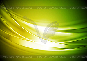 Green yellow blurred abstract waves background - vector clip art