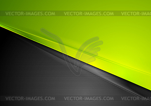 Green and black contrast striped abstraction - vector image