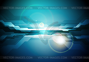 Dark blue abstract technology background - vector image