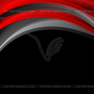 Red and black smooth waves corporate background - vector image