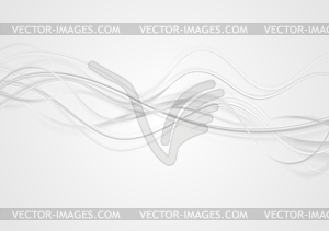 Abstract shiny grey waves background - vector clipart