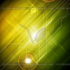 Tech glossy abstract yellow green background - color vector clipart