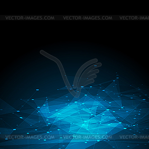 Dark blue tech low poly abstract structure - vector EPS clipart