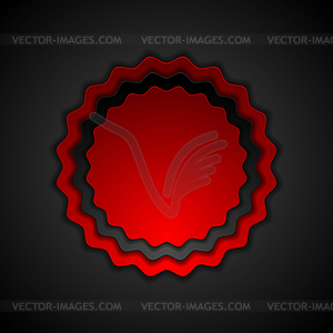 Red and black contrast label sticker background - vector clipart