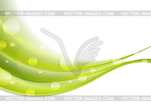 Green shiny abstract waves background - vector clipart