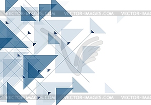 Blue triangles abstract geometric design - vector clipart