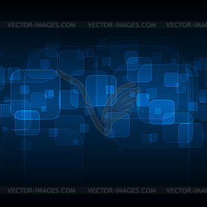 Темно-синий фон неоновых квадратов - иллюстрация в векторе