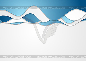 Blue corporate waves abstract background - vector clipart