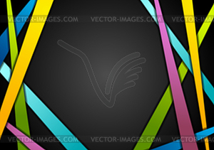 Colorful stripes on black abstract background - vector clipart