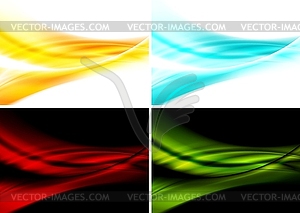 Set of bright abstract waves backgrounds - vector clip art