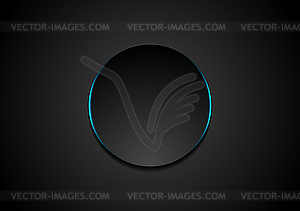 Черный абстрактный фон с кругами - векторное изображение