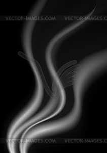 Dark abstract monochrome smoke waves background - vector clipart