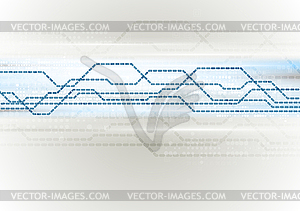 Абстрактная технология печатной платы с пунктирной линией - изображение в векторе / векторный клипарт