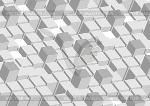 3d abstract tech grey geometric shapes background - vector image