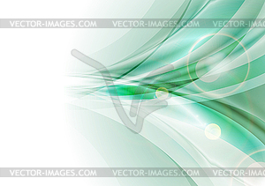 Яркий зеленый абстрактные блестящие волны фон - векторное изображение EPS