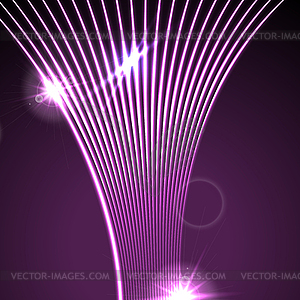 Neon glowing laser wavy lines abstract background - vector image