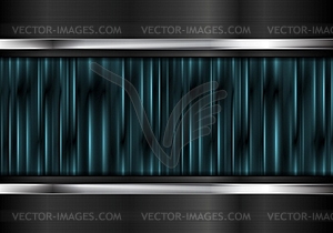 Cyan glowing stripes and metallic background - color vector clipart