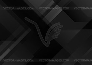 Abstract black tech geometric background - vector clip art