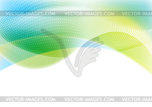 Blue and green abstract shiny waves background - vector clipart