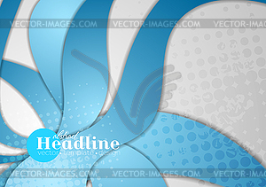 Abstract blue grunge dotted waves corporate - vector image