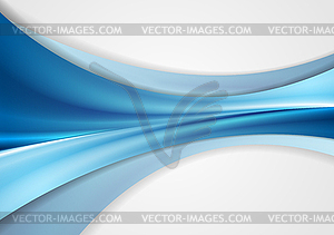 Blue smooth abstract wavy corporate background - vector image