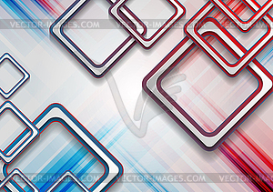 Abstract blue red squares tech grunge background - vector clip art