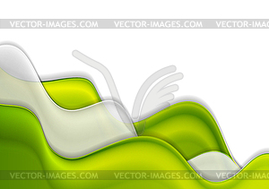 Green and grey blurred abstract waves background - vector clipart