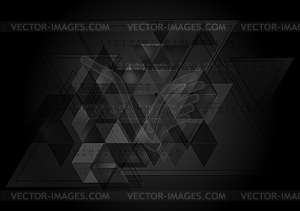 Абстрактный черный технический фон - векторный клипарт / векторное изображение