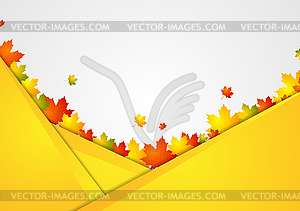 Абстрактный корпоративный фон с осенними листьями - векторный клипарт