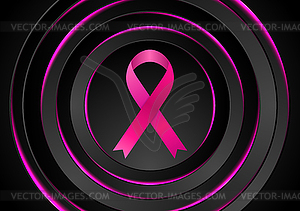 Breast cancer awareness month. Black pink circles - vector clip art