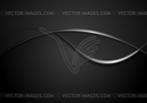 Abstract black waves background - vector clipart