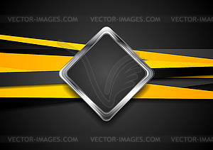 Черный и оранжевый абстрактные технологии фон - графика в векторе