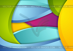 Multicolored abstract corporate wavy background - vector image