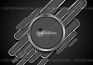 Abstract dark grey tech metal background - vector image