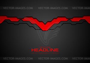 Contrast red and black technology background - vector clipart