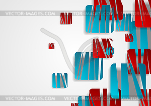 Яркие синие и красные абстрактные абстрактные квадраты - стоковый векторный клипарт
