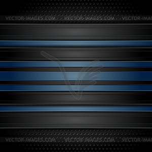 Dark blue stripes on perforated background - vector clipart