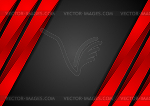 Contrast red black tech corporate background - vector image