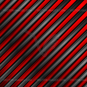 Contrast red and black glossy metallic stripes - vector image