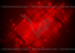 Dark red tech geometric squares abstract background - royalty-free vector image