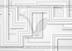 White tech abstract geometric background - vector clip art