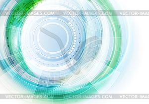 Blue and green futuristic technology abstract - vector image