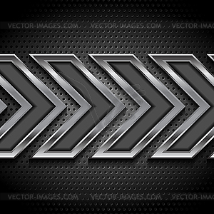 Abstract tech metallic arrows background - vector clipart