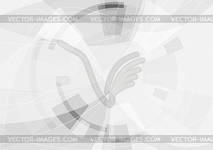 Grey geometric technology wavy background - vector clipart