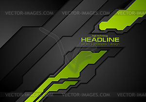 Green and black contrast abstract technology - vector clip art