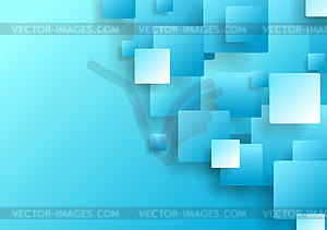 Light blue abstract tech squares background - vector image