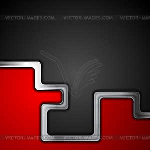 Red and black abstract tech background - vector clipart